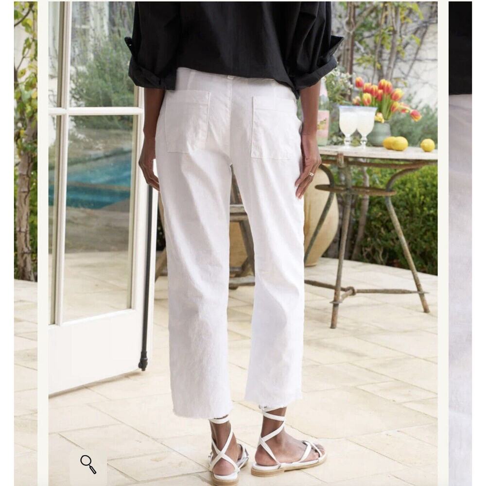 Frank and Eileen Italian Performance Linen Kinsale The Trouser White Size 10 - Picture 2 of 8